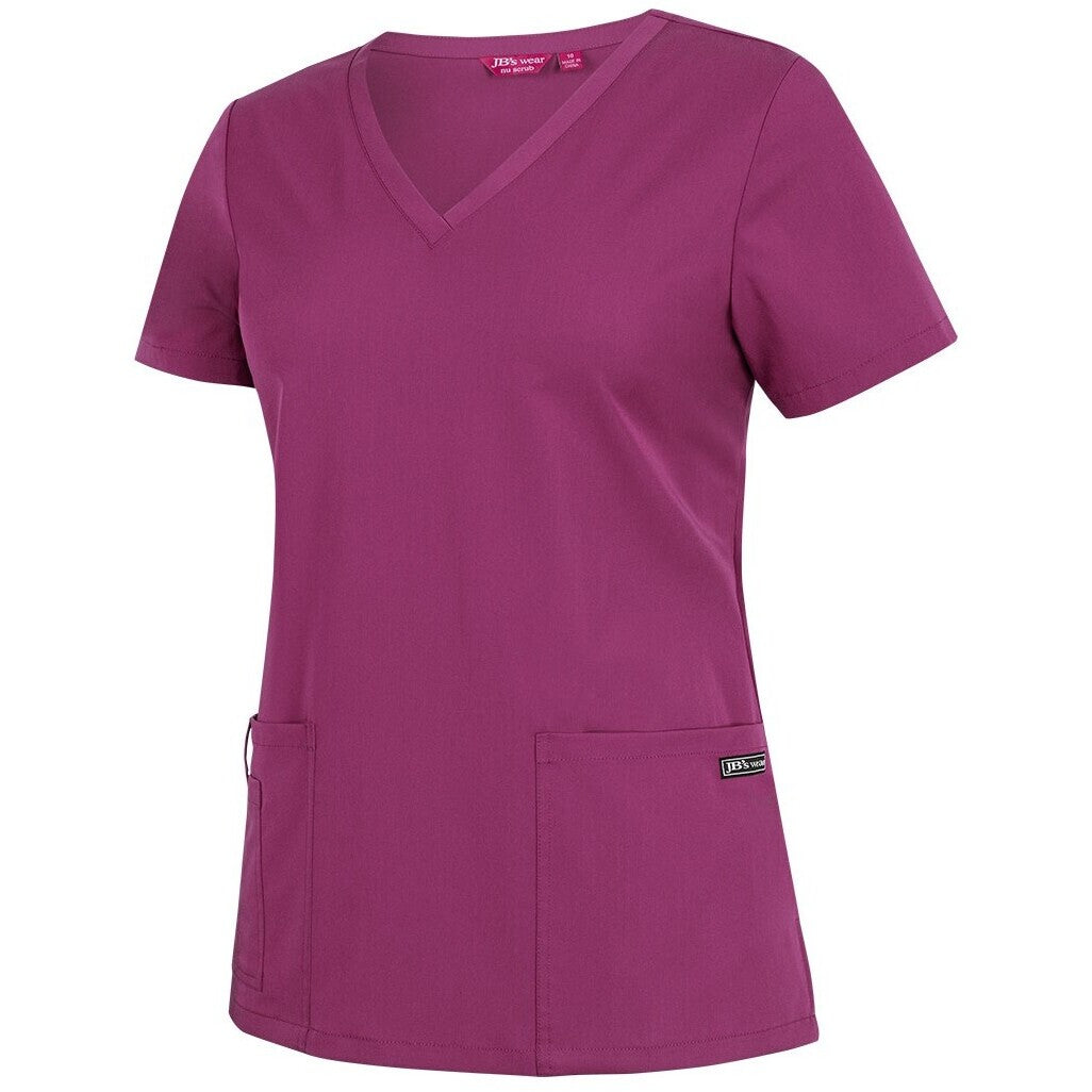 JB's Wear 4SNT1 Ladies Nu Scrub Top - Side View | color:Fuchsia|view:side
