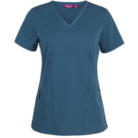 JB's Wear 4SNT1 Ladies Nu Scrub Top - Front View | color:Storm Blue|view:front