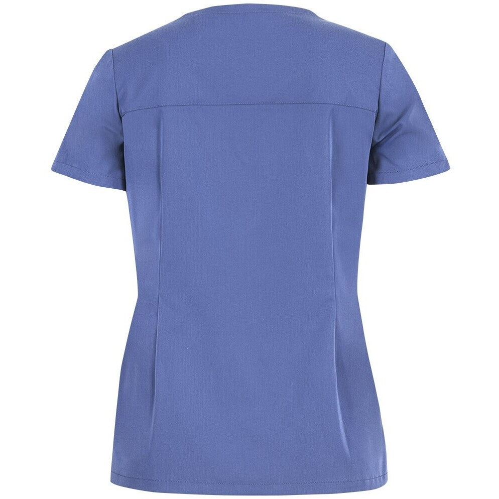 JB's Wear 4SNT1 Ladies Nu Scrub Top - Back View | color:Vista Blue|view:back