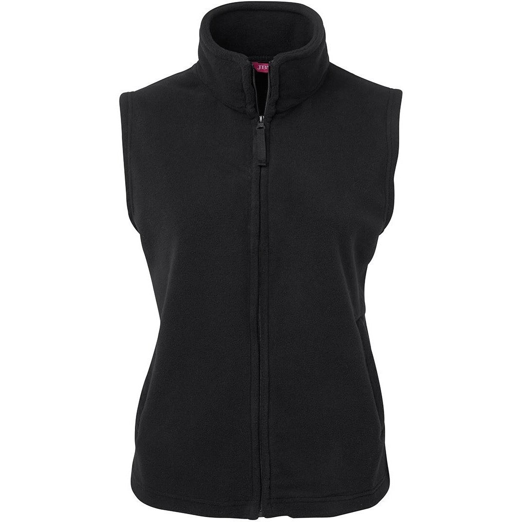 JB's Wear 3LV Ladies Polar Vest - Front View | color:Black|view:front