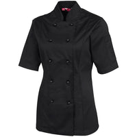 JB's Wear 5CJ21 Ladies S/S Chef's Jacket - Side View | color:Black|view:side