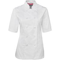 JB's Wear 5CJ21 Ladies S/S Chef's Jacket - Front View | color:White|view:front