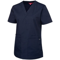 JB's Wear 4SRT1 Ladies Scrubs Top - Side View | color:Navy|view:side