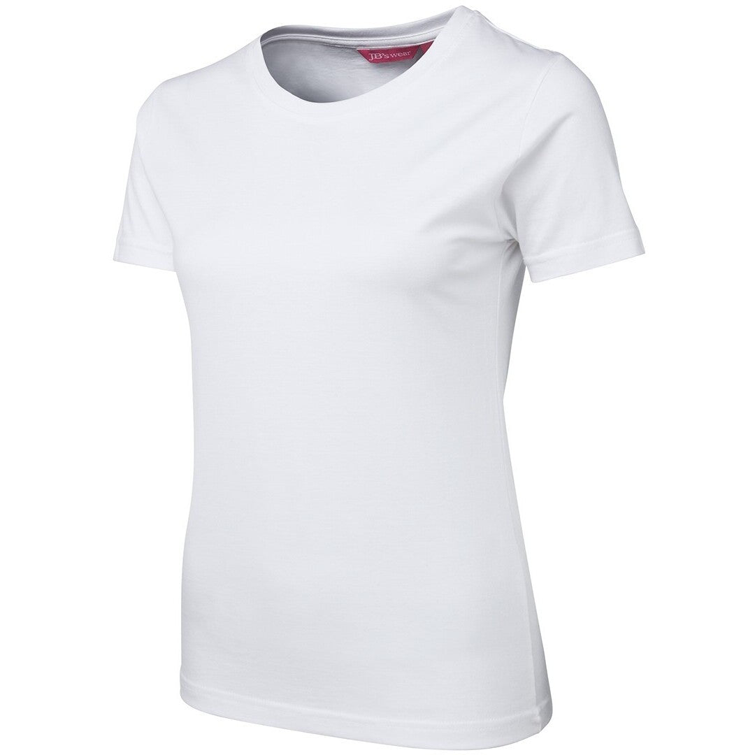 JB's Wear 1LHT Ladies Tee - Side View | color:White|view:side