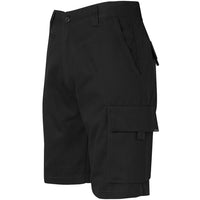 JB's Wear 6MS Mercerised Work Cargo Short - Side View | color:Black|view:side
