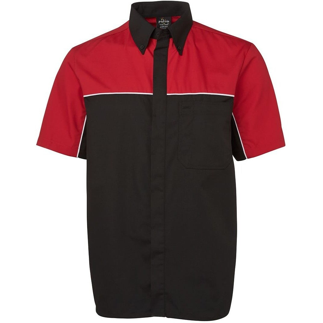 JB's Wear 4M Moto Shirt - Front View | color:Black/Red/White|view:front