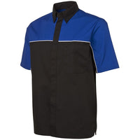 JB's Wear 4M Moto Shirt - Side View | color:Black/Royal/ White|view:side