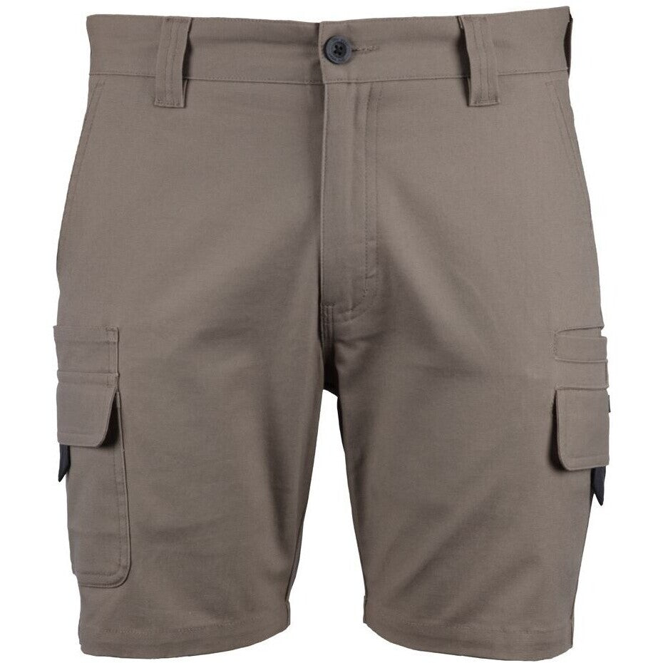 JB's Wear 6MSC Multi Pocket Stretch Canvas Short - Front View | color:Taupe|view:front