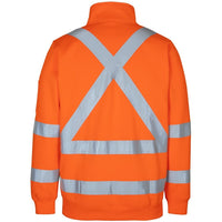 JB's Wear 6DAQF NSW/QLD Rail (D+N) X-Back 1/2 Zip Fleece - Back View | color:Orange|view:back