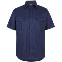 JB's Wear 6WSS S/S 190G Work Shirt - Front View | color:Navy|view:front