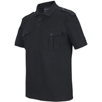 JB's Wear 210ES S/S 250 Epaulette Polo - Side View | color:Black|view:side