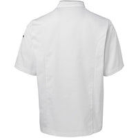 JB's Wear 5CJ2 S/S Chefs Jacket - Back View | color:White/Black Piping|view:back