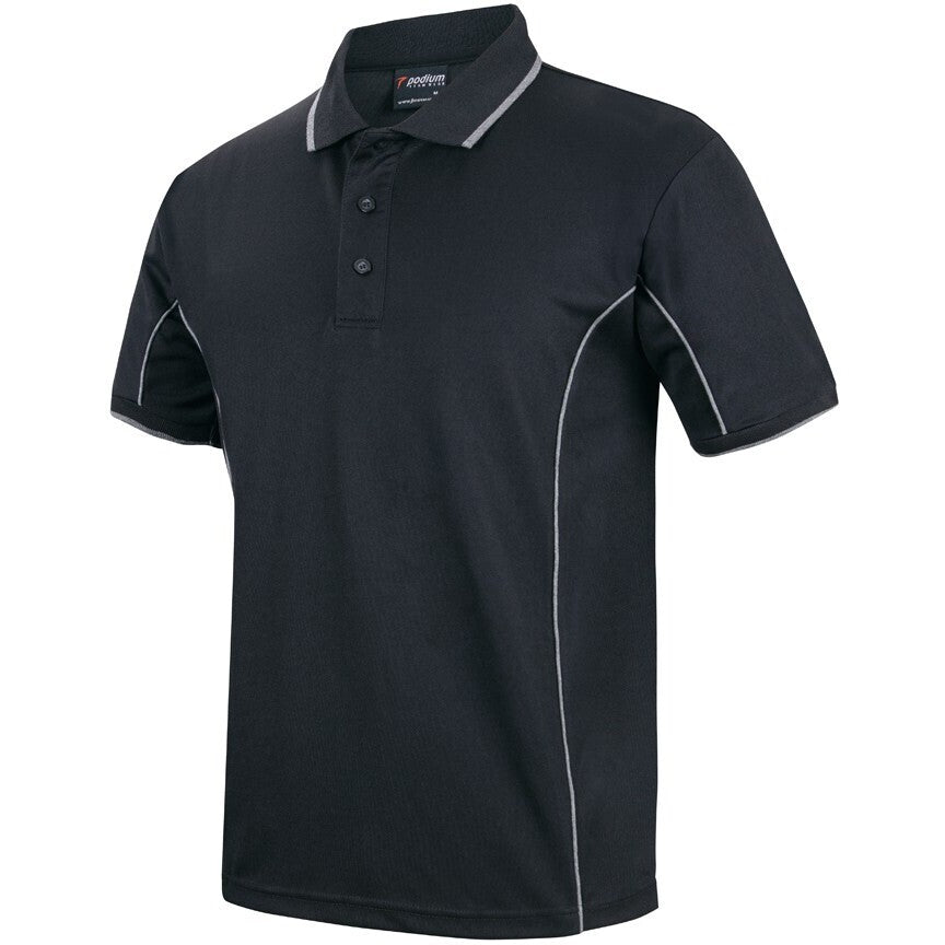 JB's Wear 7PIP S/S Piping Polo - Side View | color:Black/Grey|view:side