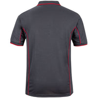 JB's Wear 7PIP S/S Piping Polo - Back View | color:Charcoal/Red|view:back
