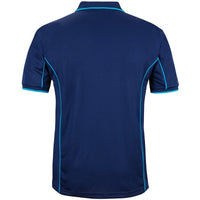 JB's Wear 7PIP S/S Piping Polo - Back View | color:Jnr Navy/Aqua|view:back