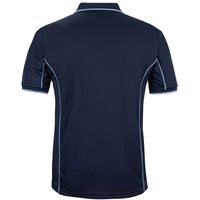JB's Wear 7PIP S/S Piping Polo - Back View | color:Navy/Lt Blue|view:back