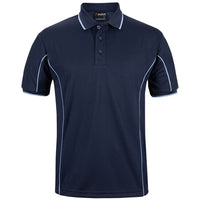 JB's Wear 7PIP S/S Piping Polo - Front View | color:Navy/Lt Blue|view:front