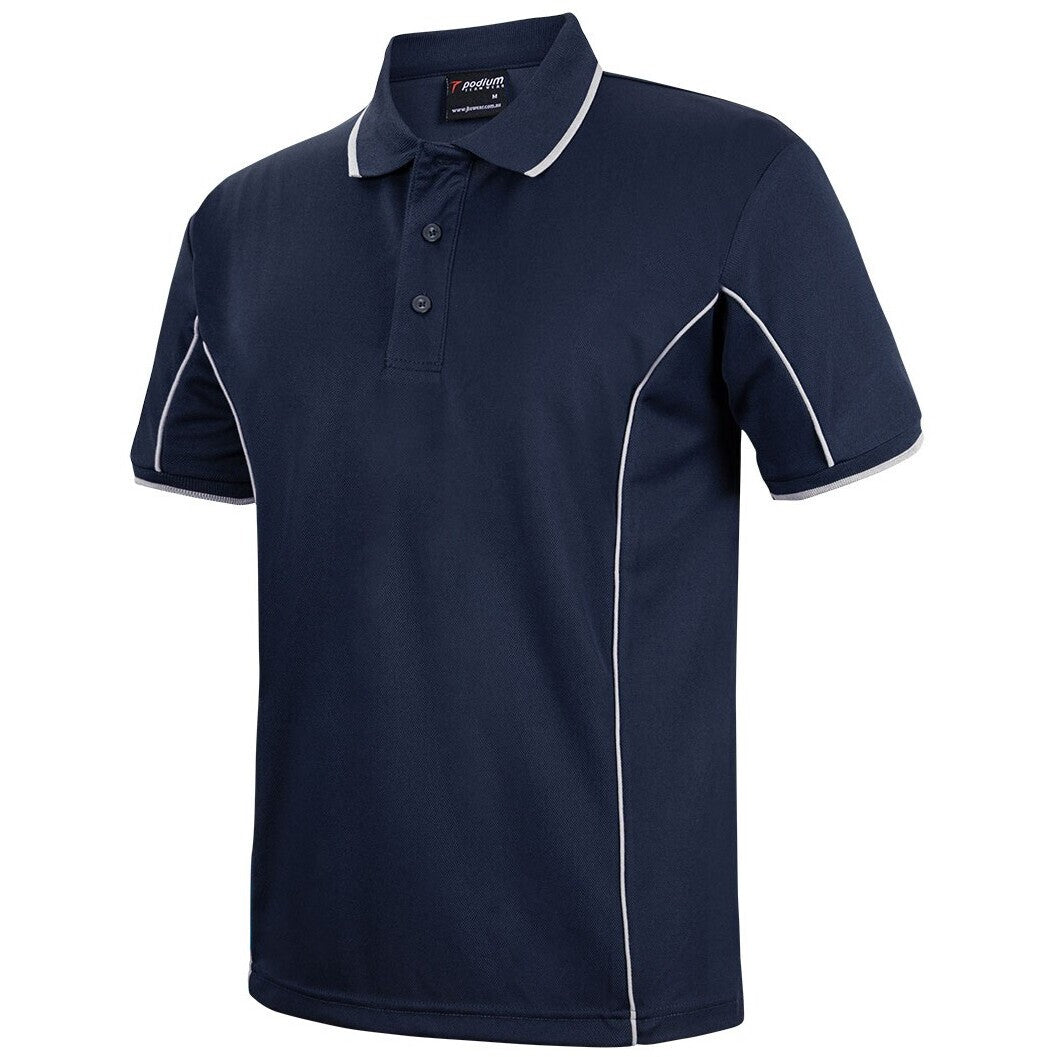 JB's Wear 7PIP S/S Piping Polo - Side View | color:Navy/White|view:side