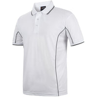 JB's Wear 7PIP S/S Piping Polo - Side View | color:White/Grey|view:side