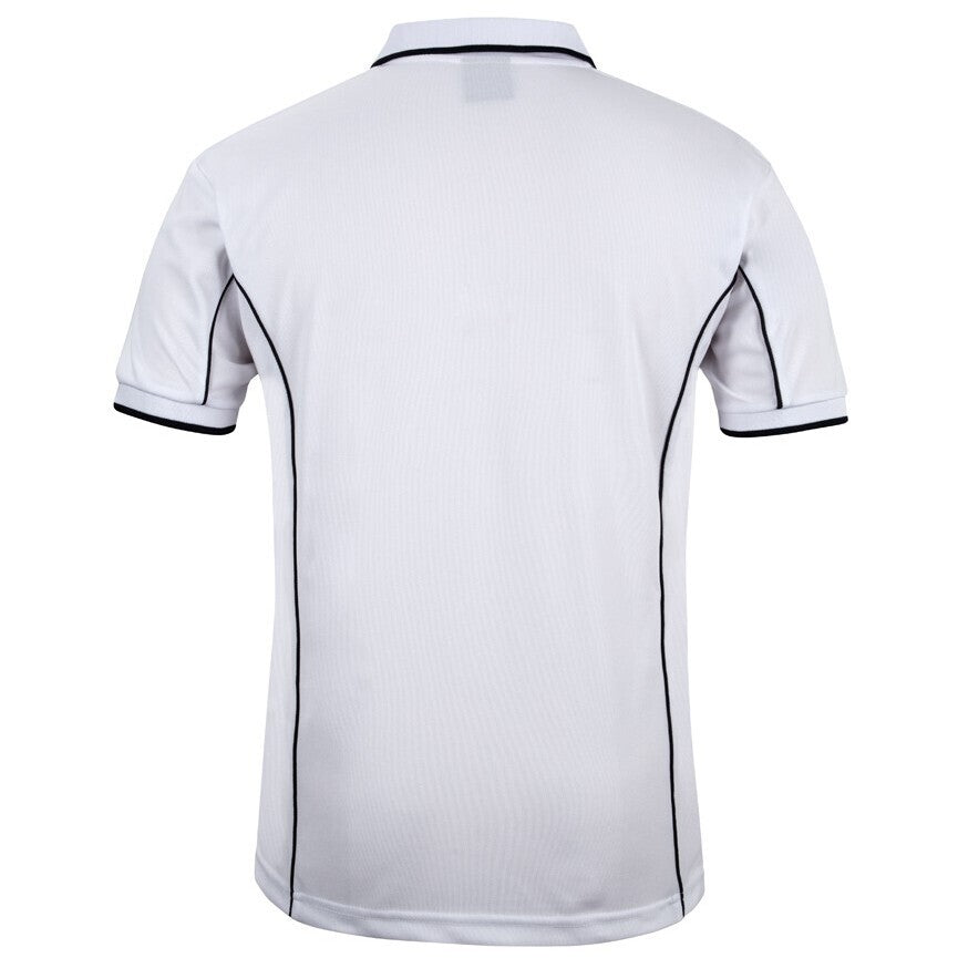 JB's Wear 7PIP S/S Piping Polo - Back View | color:White/Navy|view:back