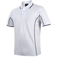 JB's Wear 7PIP S/S Piping Polo - Side View | color:White/Navy|view:side