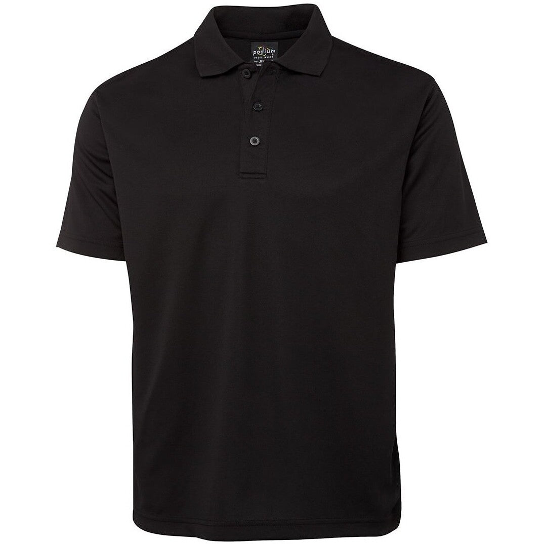 JB's Wear 7SPP S/S Poly Polo - Front View | color:Black|view:front