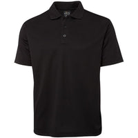 JB's Wear 7SPP S/S Poly Polo - Front View | color:Black|view:front