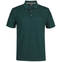 JB's Wear 7SPR S/S Recycled Polyester Pocket Polo - Front View | color:Forest|view:front