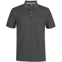 JB's Wear 7SPR S/S Recycled Polyester Pocket Polo - Front View | color:Pewter|view:front