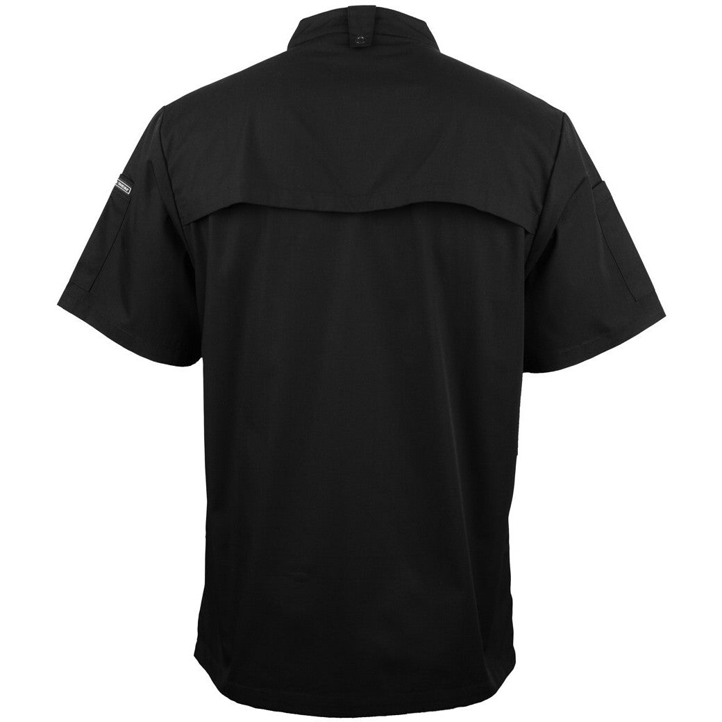 JB's Wear 5CJS S/S Snap Button Chefs Jacket - Back View | color:Black|view:back