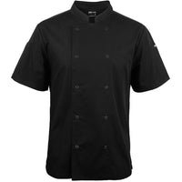 JB's Wear 5CJS S/S Snap Button Chefs Jacket - Front View | color:Black|view:front