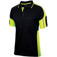 JB's Wear 6SPPS S/S Street Panel Polo - Side View | color:Black/Lime|view:side