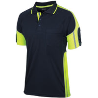 JB's Wear 6SPPS S/S Street Panel Polo - Side View | color:Navy/Lime|view:side