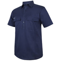 JB's Wear 6WKCS S/S Stretch Close Front Work Shirt - Side View | color:Navy|view:side