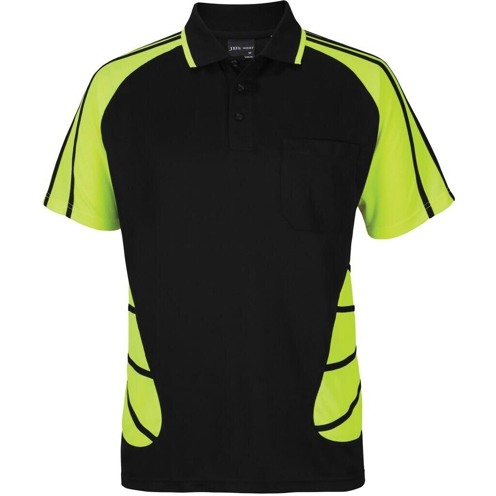 JB's Wear 6HSSP Street Spider Polo - Front View | color:Black/Lime|view:front