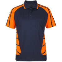 JB's Wear 6HSSP Street Spider Polo - Front View | color:Navy/Orange|view:front