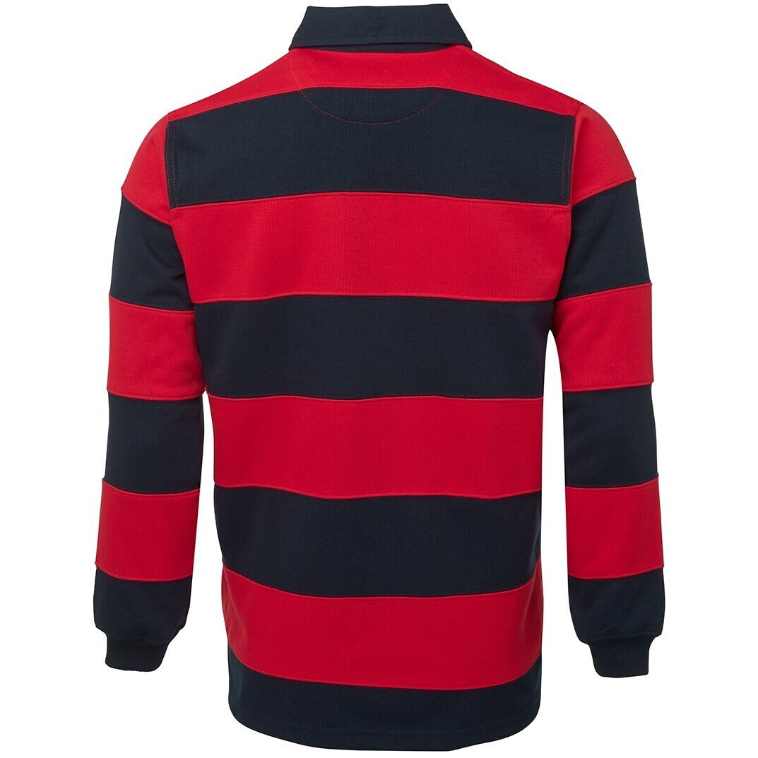 JB's Wear 3SR Striped Rugby - Back View | color:Navy/Red|view:back
