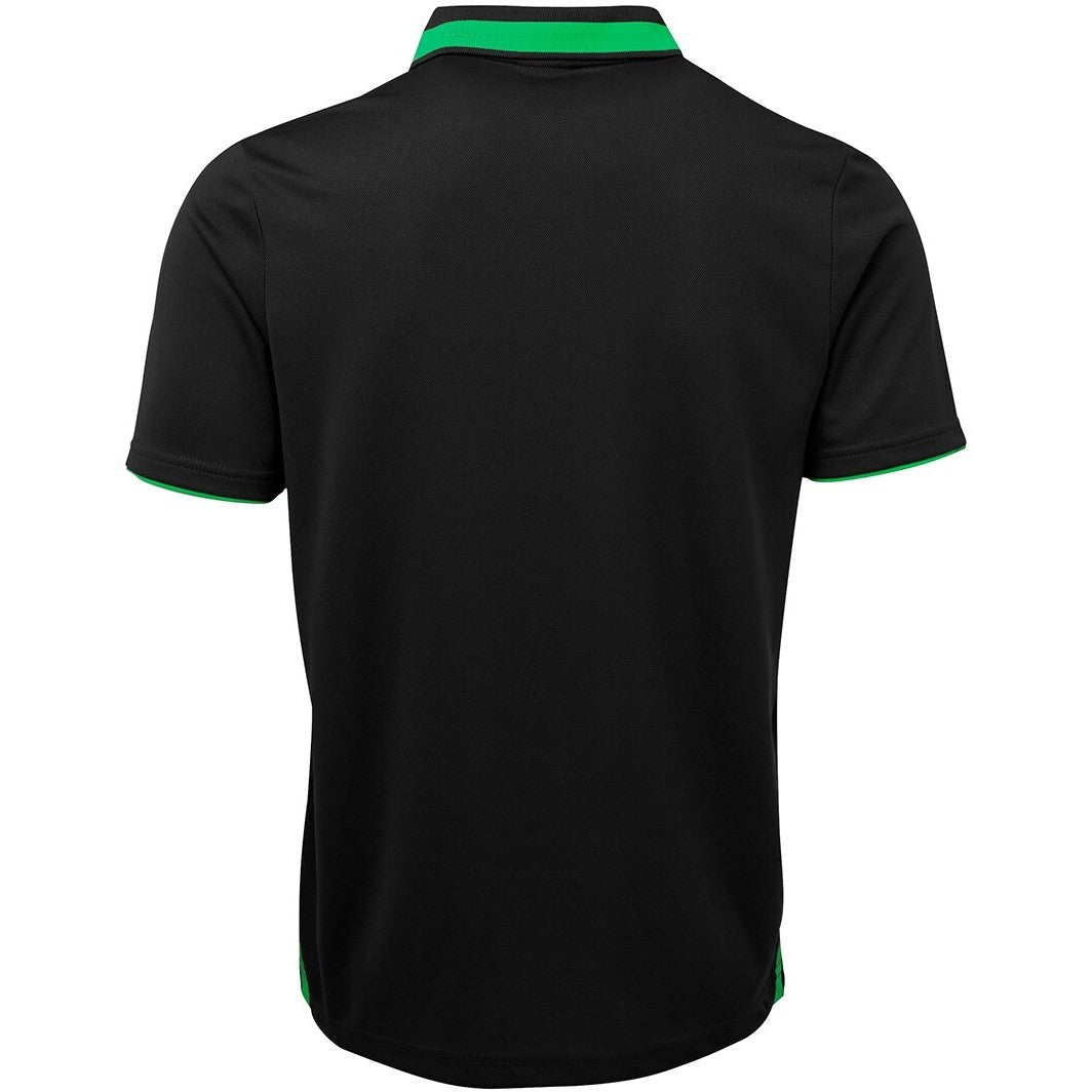 JB's Wear 7SWP Swirl Polo - Back View | color:Black/Pea Green|view:back