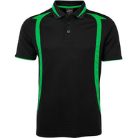 JB's Wear 7SWP Swirl Polo - Front View | color:Black/Pea Green|view:front