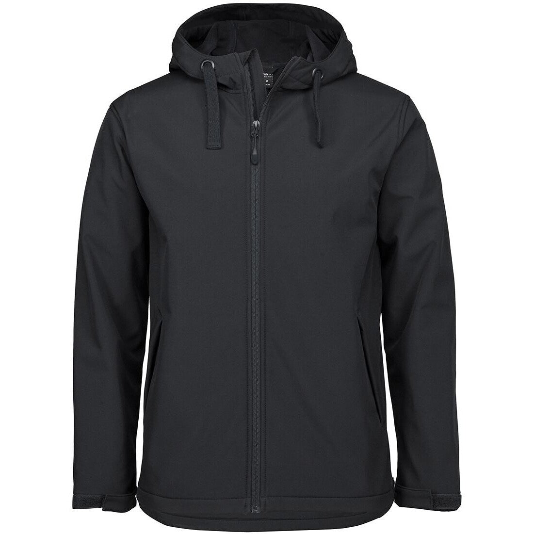 JB's Wear 3WSH Three Layer Hooded Softshell Jacket - Front View | color:Black|view:front