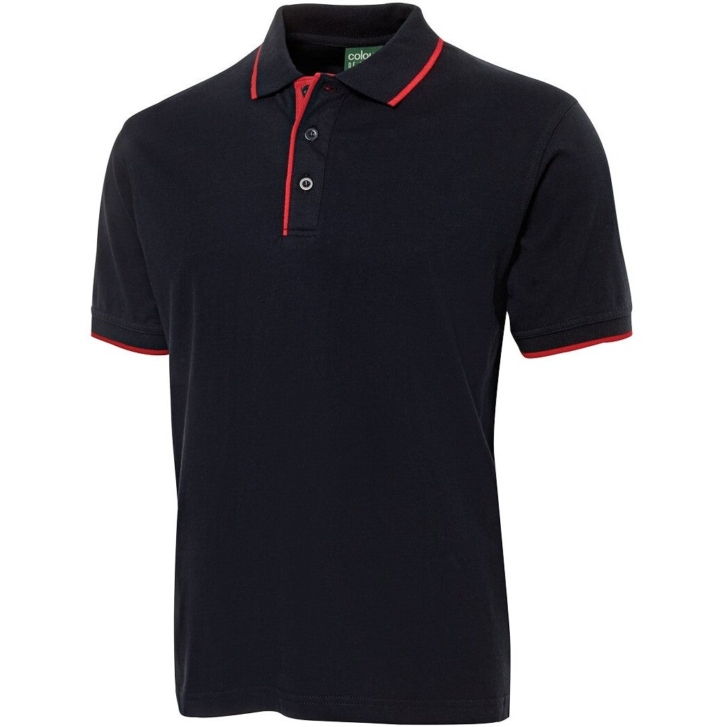 JB's Wear 2CT Tipping Polo - Side View | color:Navy/Red|view:side