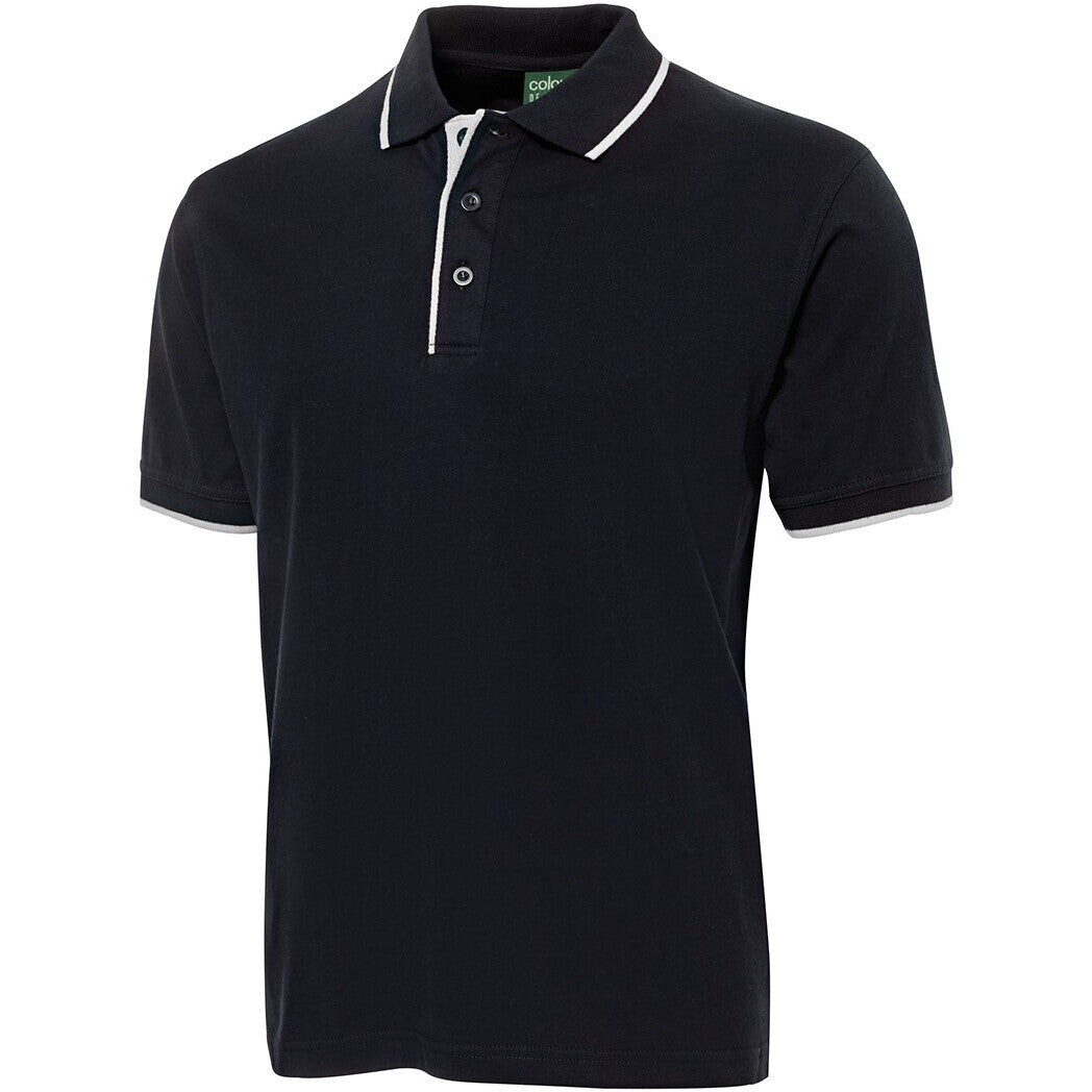 JB's Wear 2CT Tipping Polo - Side View | color:Navy/White|view:side