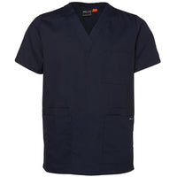 JB's Wear 4SRT Unisex Scrubs Top - Front View | color:Navy|view:front