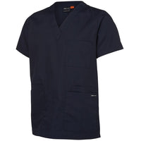 JB's Wear 4SRT Unisex Scrubs Top - Side View | color:Navy|view:side