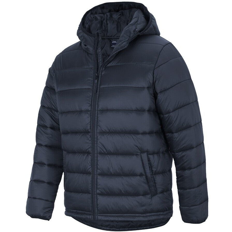 JB's Wear 3AHU Urban Hooded Puffer Jacket - Side View | color:Navy|view:side