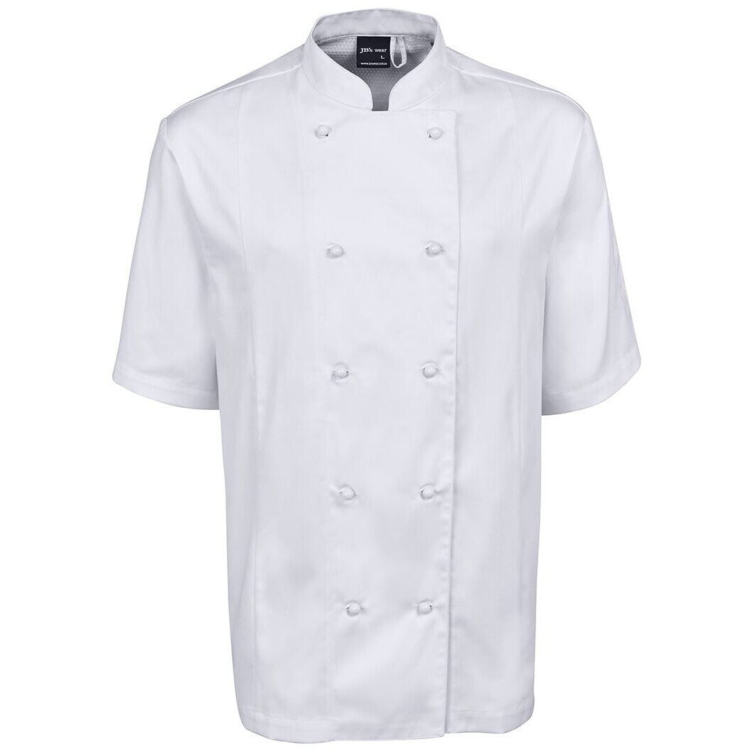 JB's Wear 5CVS Vented Chef's S/S Jacket - Front View | color:White|view:front