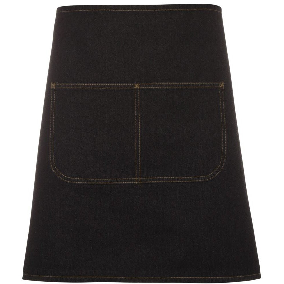 JB's Wear 5ADW Waist Denim Apron (Including Strap) - Front View | color:Black|view:front