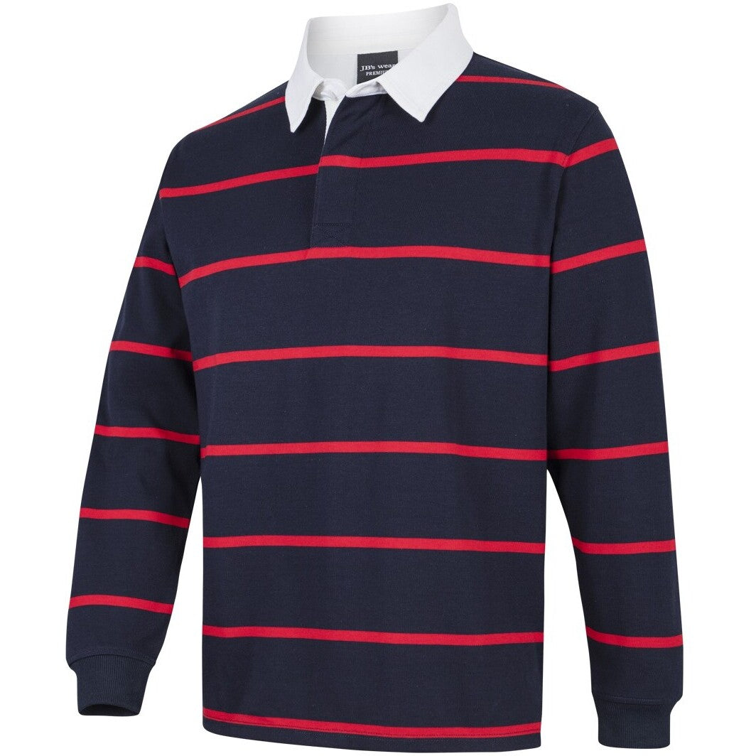JB's Wear 3RYD Yarn Dyed Rugby - Side View | color:Navy/Red|view:side