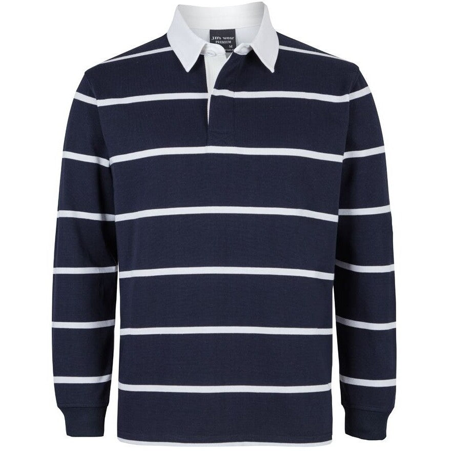 JB's Wear 3RYD Yarn Dyed Rugby - Front View | color:Navy/White|view:front